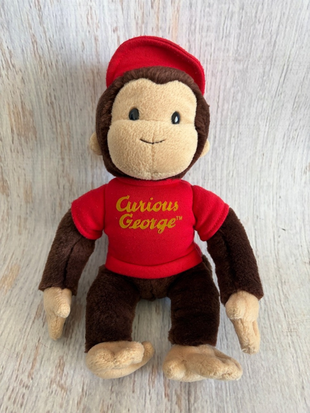 Gund Curious George Plush Monkey in Red Shirt - Licensed Kids Toy - vintage